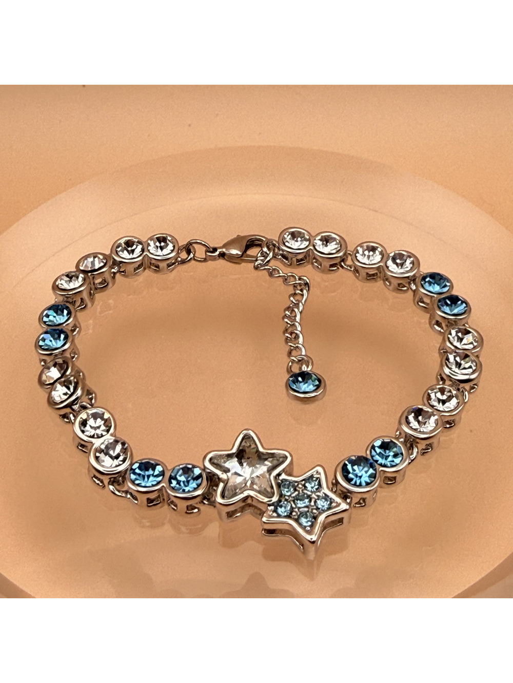 candy+clover Blue Star Crystal Bracelet with extender